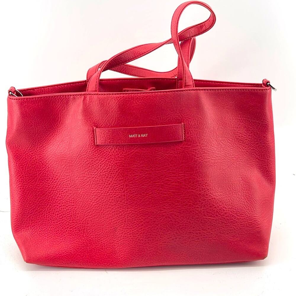 Matt & Nat Lesada vegan faux leather pink shoulder tote purse attached wallet